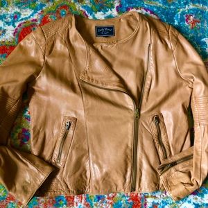 Lucky Brand Lambskin Leather Moto Jacket